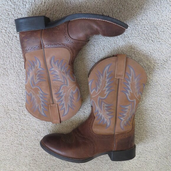 Ariat Heritage Stockman Mens Cowboy/Western Boots Size 9 Brown U Toe #10002252 - Picture 2 of 8